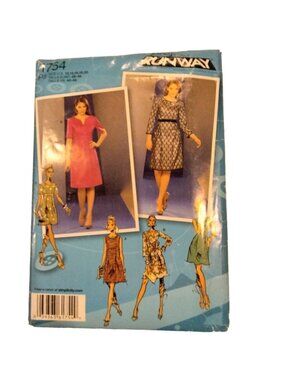 Misses Dress Simplicity Pattern 1754 Project Runway Sizes 12 to 16 cut